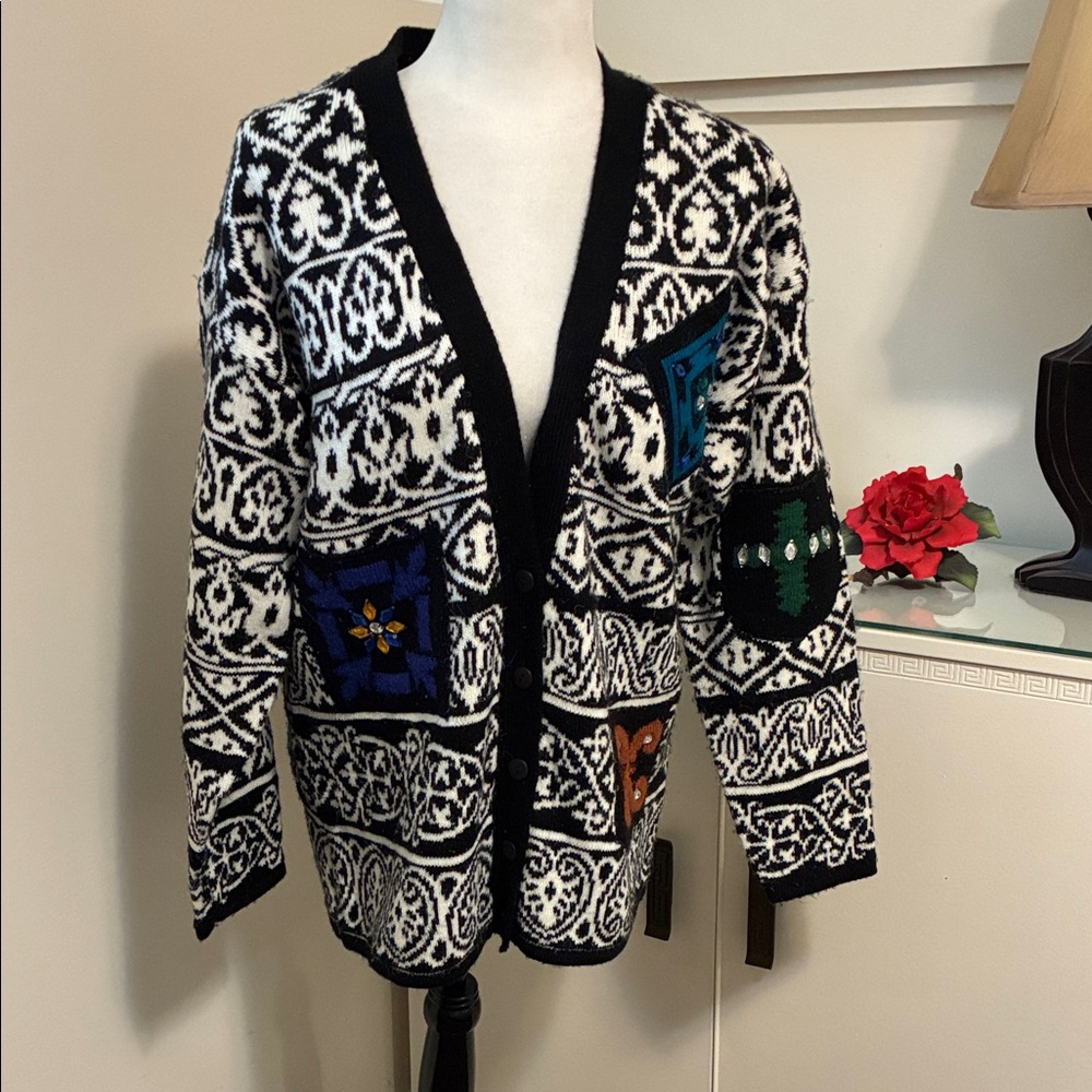 Vintage Knit Oversized Cardigan Size M